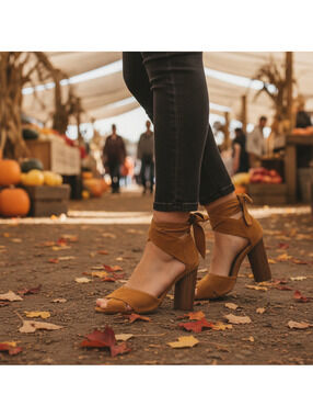 Splendid Johnson Suede Ankle Tie Block Heels | 9.5